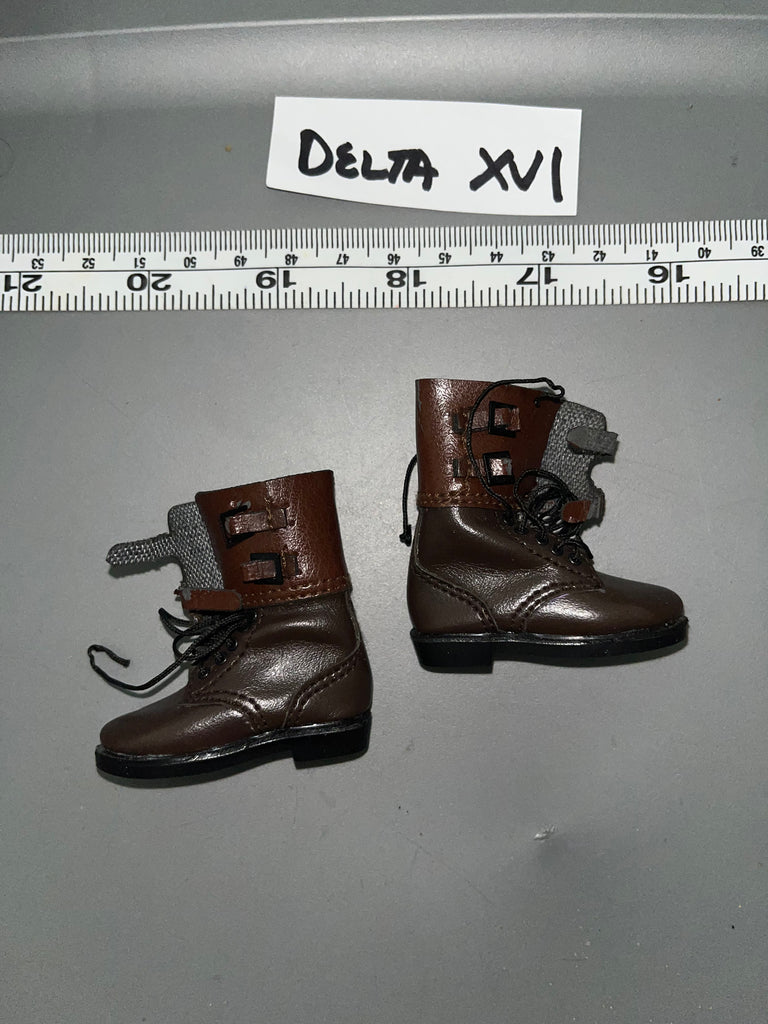 1/6 Scale WWII US Leather Buckle Top Boots 105972