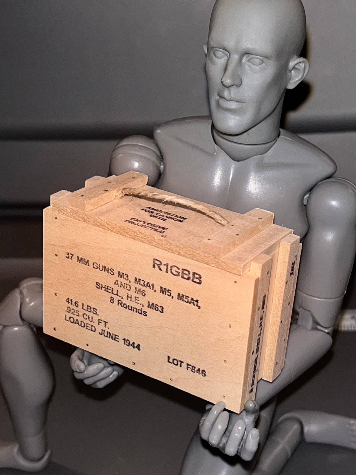 1/6 Scale WWII US 37mm Ammunition Crate 108831