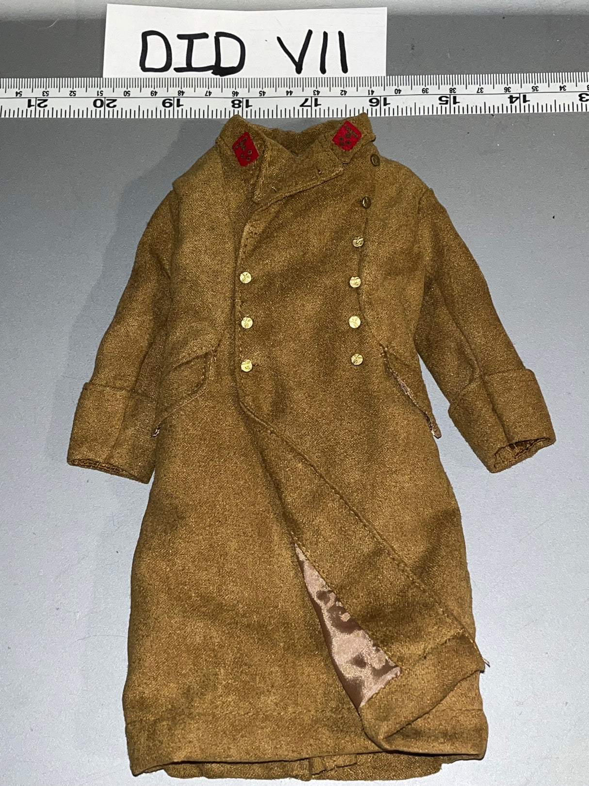 1:6 Scale WWII German Brown Great Coat - DID